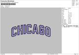 Chicago Text Embroidery File 4 sizes