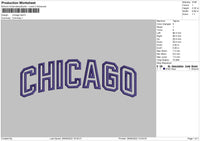 Chicago Text Embroidery File 4 sizes