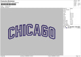 Chicago Text Embroidery File 4 sizes
