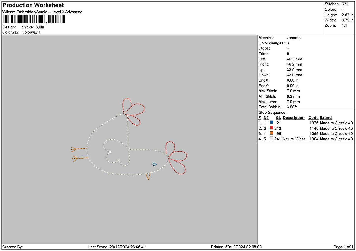 Platter 3012 Embroidery File 6 sizes