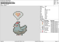 Chicken Pixel Embroidery File 6 sizes