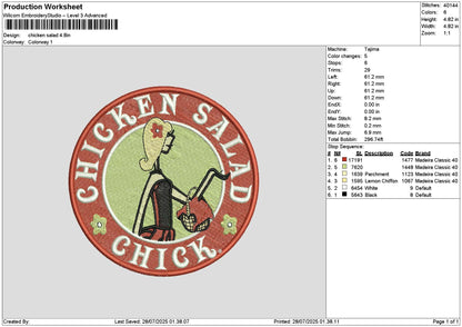 Chickencircle Embroidery File 6 sizes