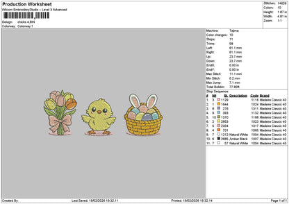 Chicks 1902 Embroidery File 6 sizes