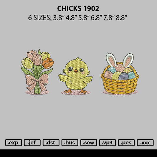 Chicks 1902 Embroidery File 6 sizes