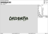 Chico Text Embroidery File 6 sizes