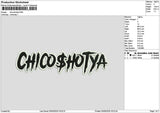 Chico Text Embroidery File 6 sizes