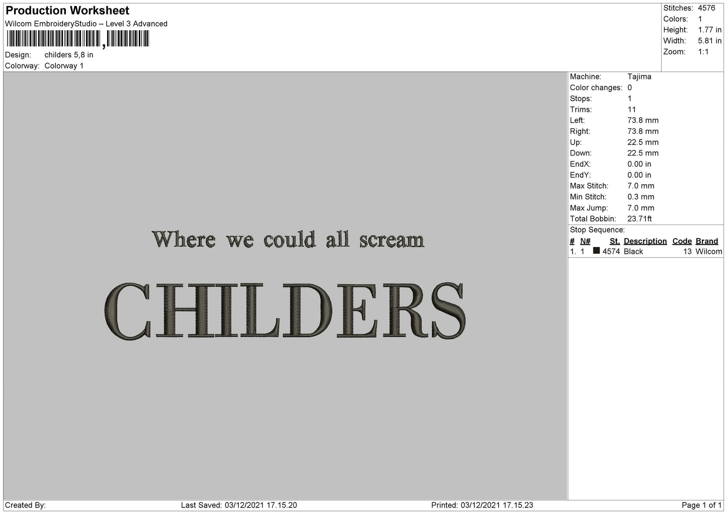 Childers Embroidery File 4 size