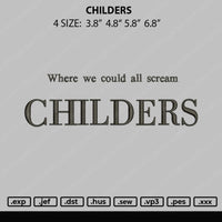 Childers Embroidery File 4 size