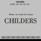 Childers Embroidery File 4 size