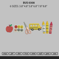 Bus 0308 Embroidery File 6 sizes