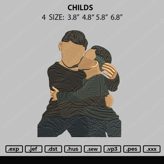 Childs Embroidery File 4 size