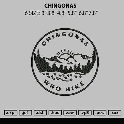 Chingonas Embroidery File 6 sizes