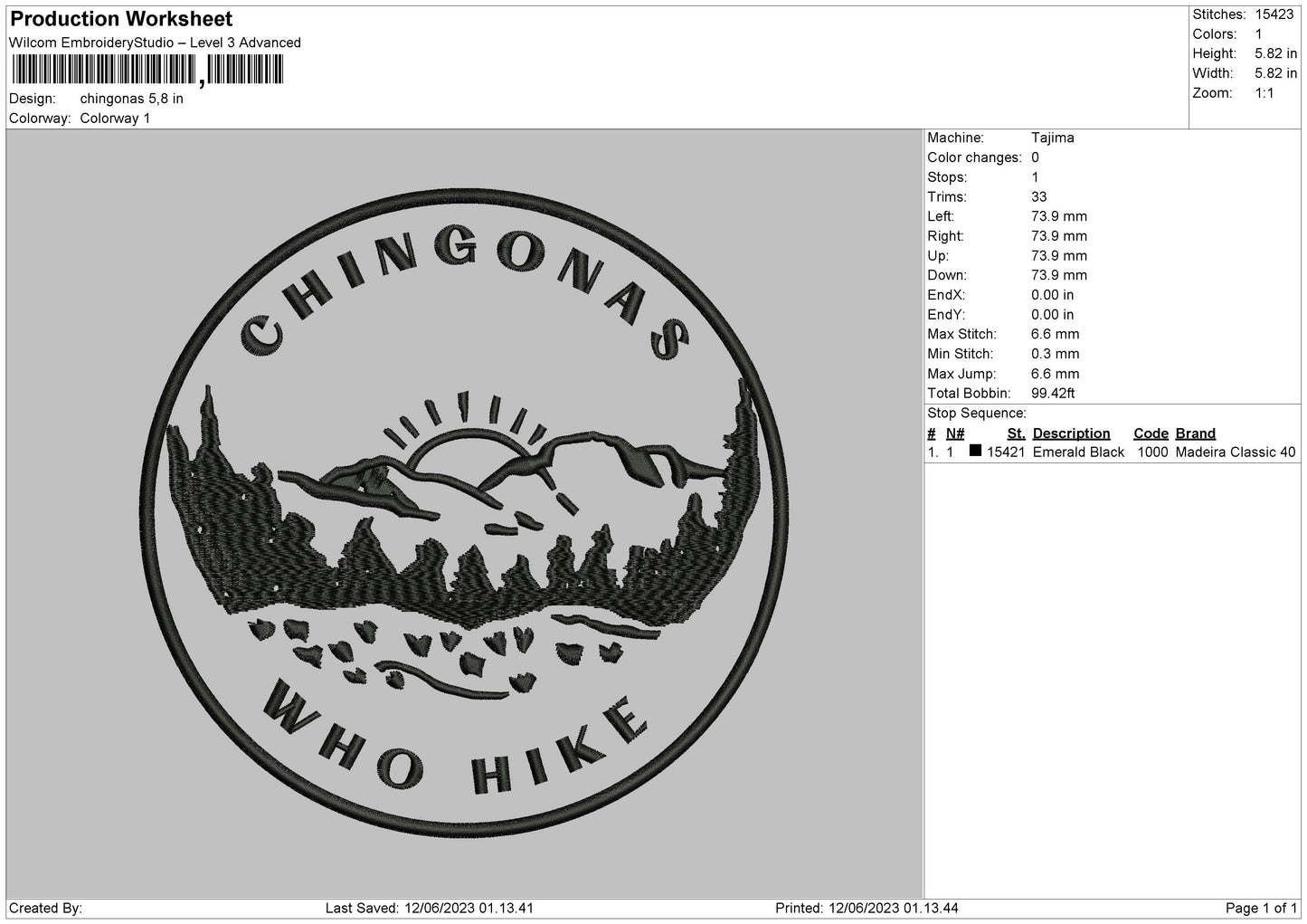 Chingonas Embroidery File 6 sizes