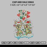 Chip And Dale Christmas Embroidery File 6 sizes