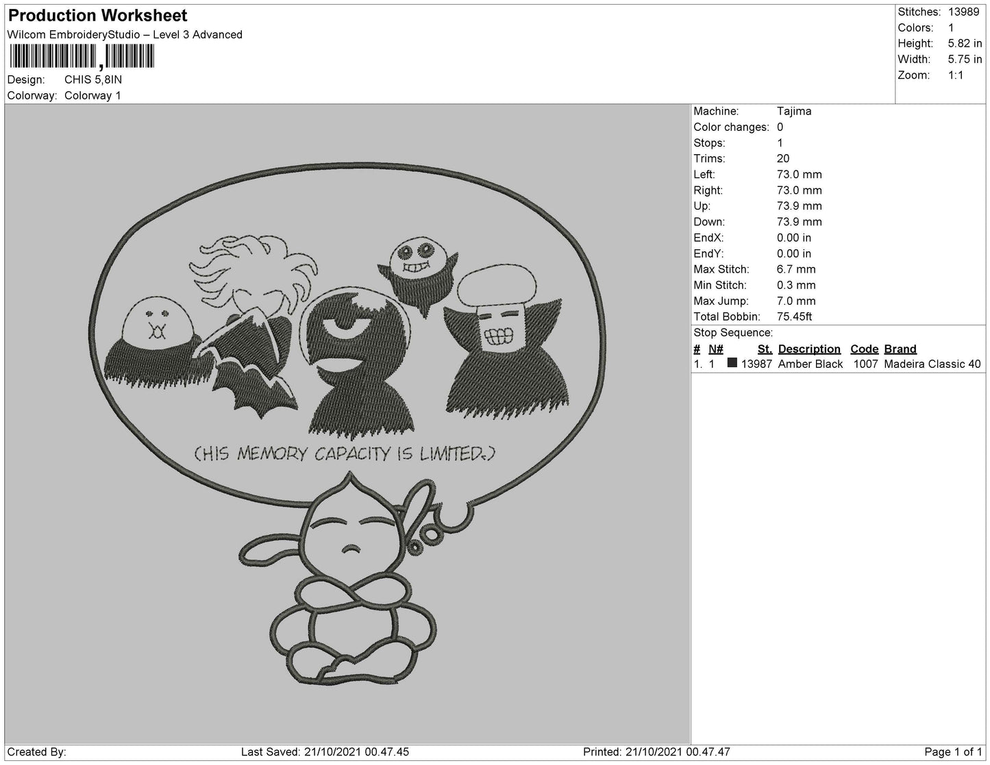 Chis Embroidery File 4 size