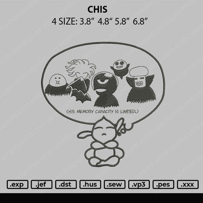 Chis Embroidery File 4 size
