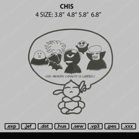 Chis Embroidery File 4 size