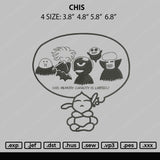 Chis Embroidery File 4 size