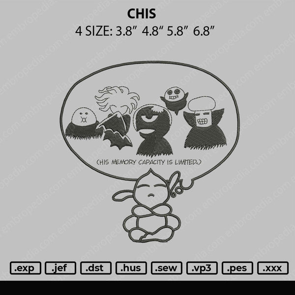 Chis Embroidery File 4 size
