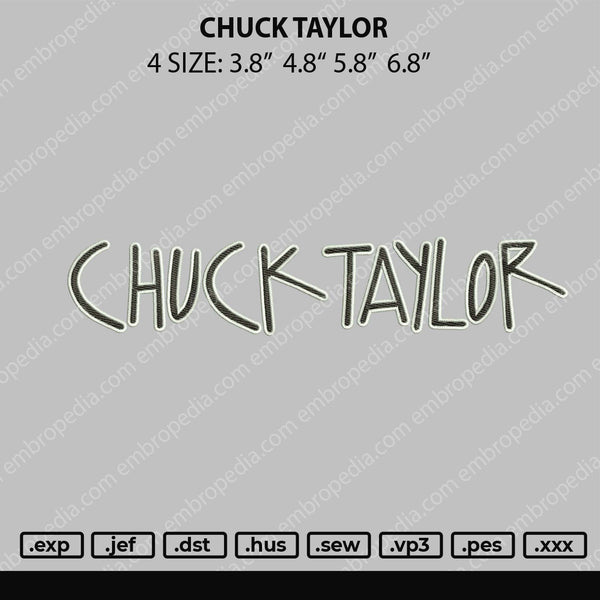 Chuck Taylor Embroidery File 4 size