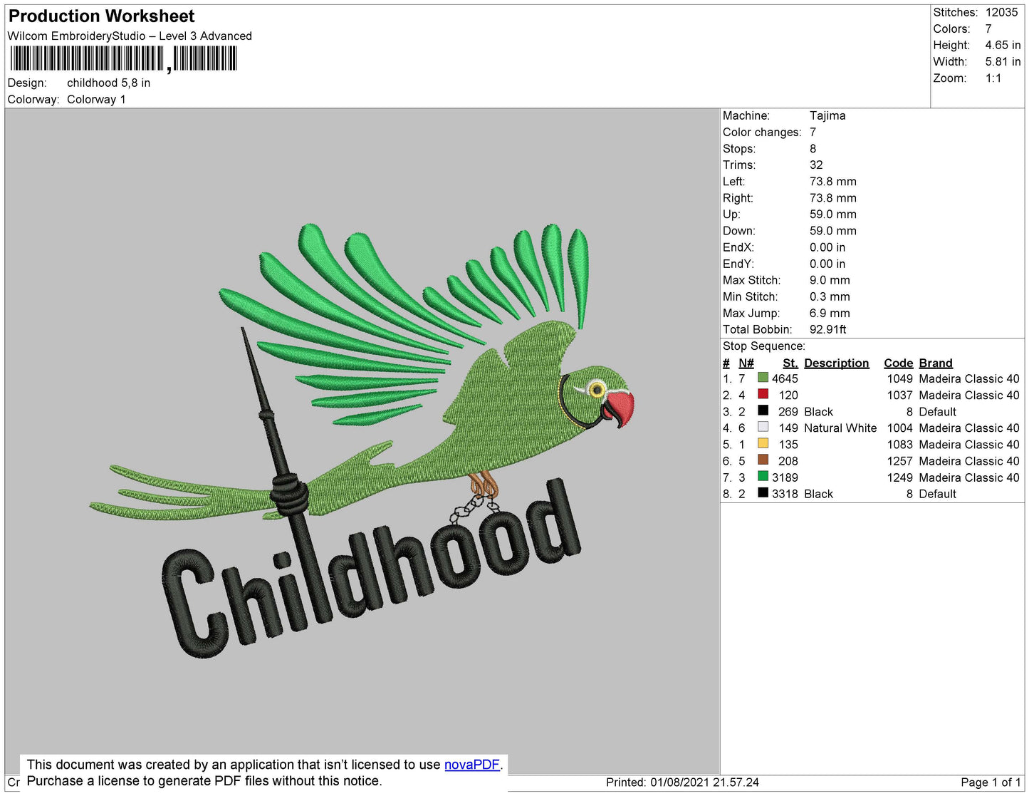 Childhood Embroidery File 4 size