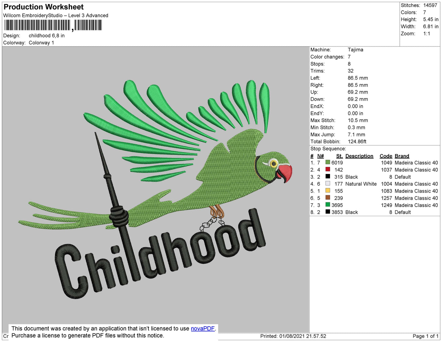 Childhood Embroidery File 4 size