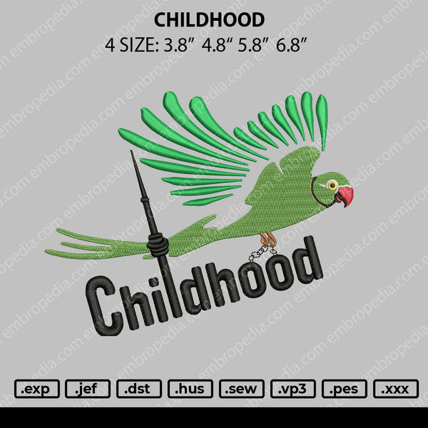 Childhood Embroidery File 4 size
