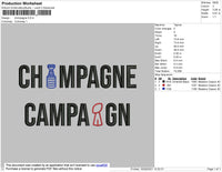 Chimpagne Embroidery File 4 size