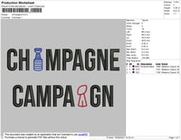 Chimpagne Embroidery File 4 size