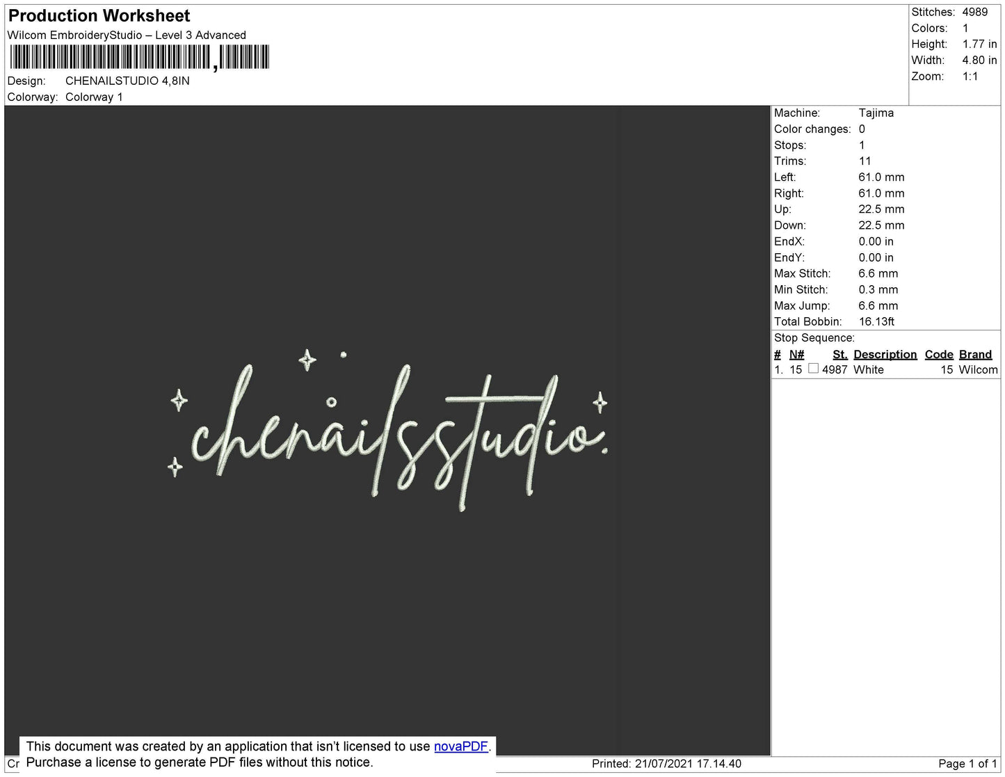 Chenailstudio Embroidery File 4 size