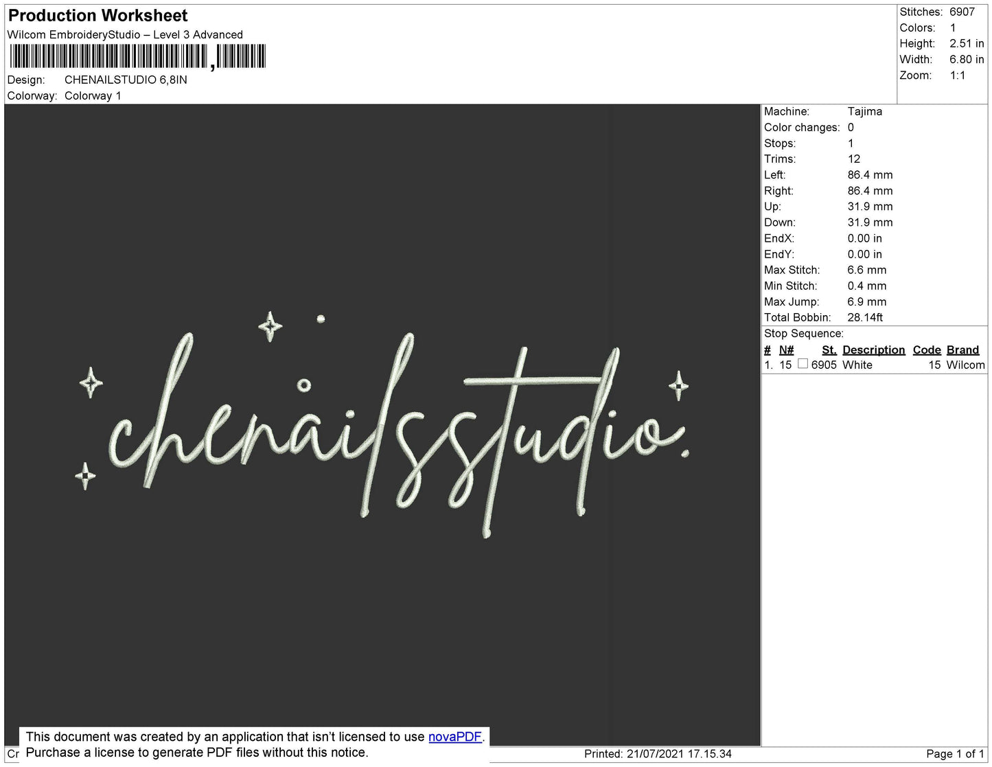 Chenailstudio Embroidery File 4 size
