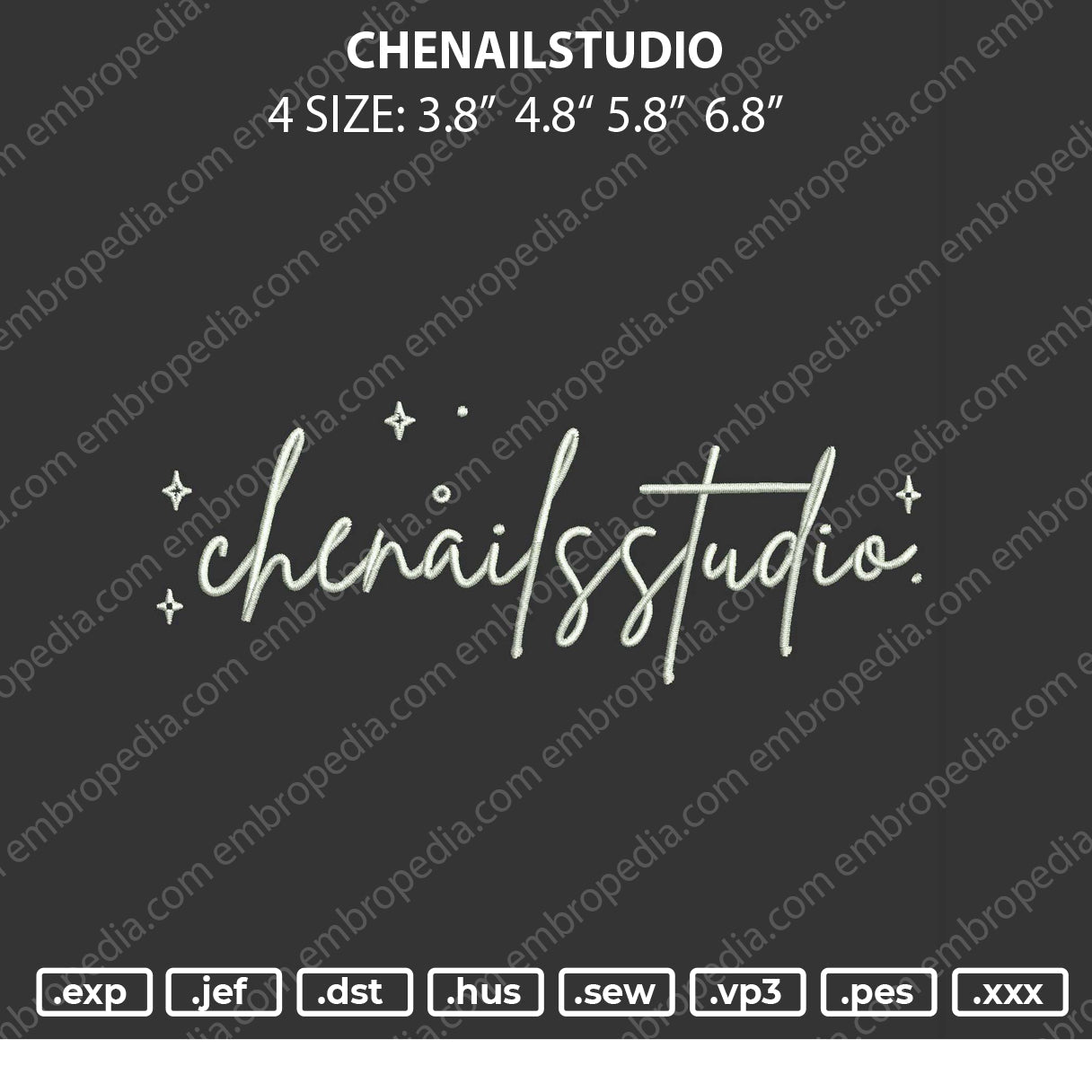 Chenailstudio Embroidery File 4 size