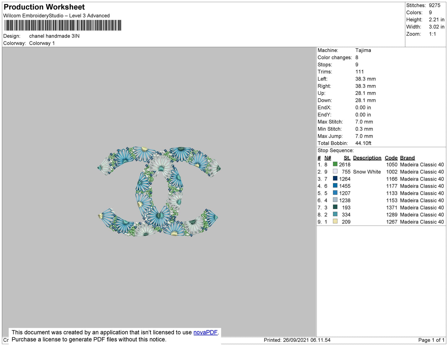 Chanel Handmade Embroidery File 4 size