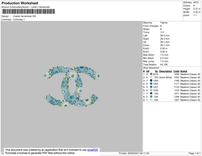 Chanel Handmade Embroidery File 4 size