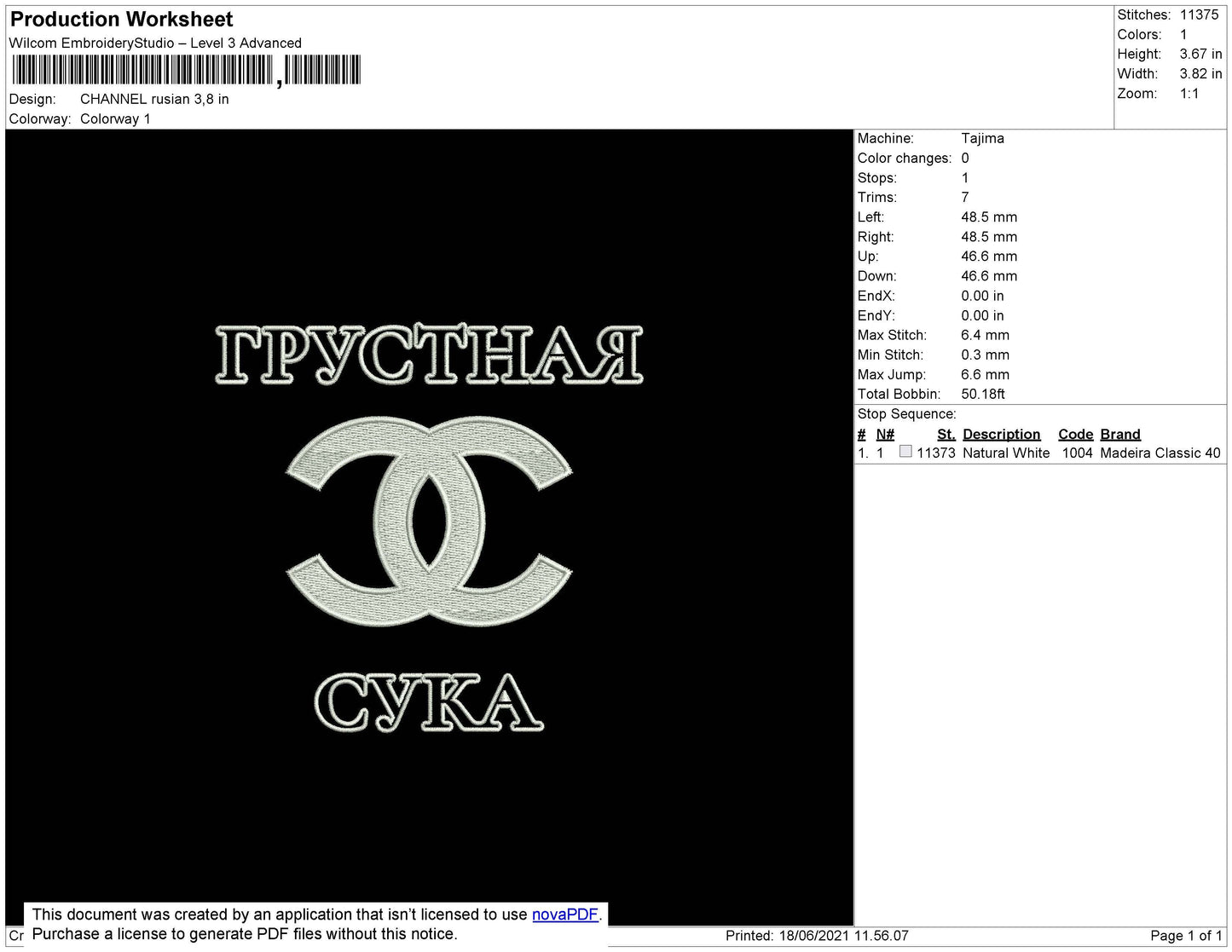 Chnl Rusian Embroidery File 4 size