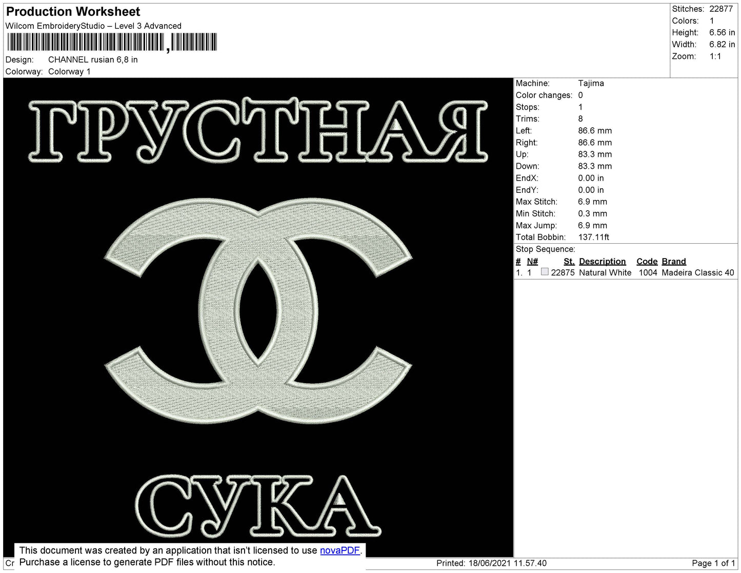 Chnl Rusian Embroidery File 4 size