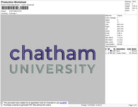 Chantham University Embroidery File 4 Size