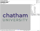 Chantham University Embroidery File 4 Size