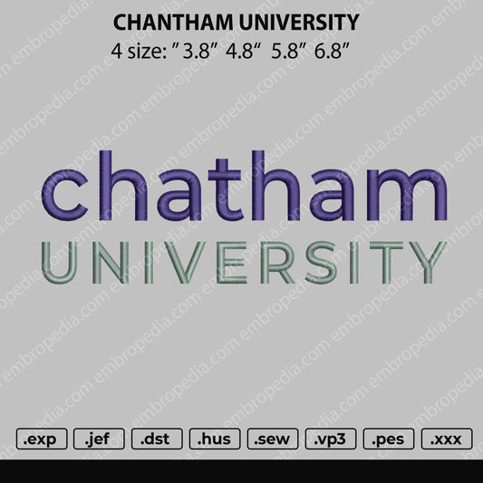 Chantham University Embroidery File 4 Size