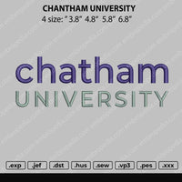 Chantham University Embroidery File 4 Size