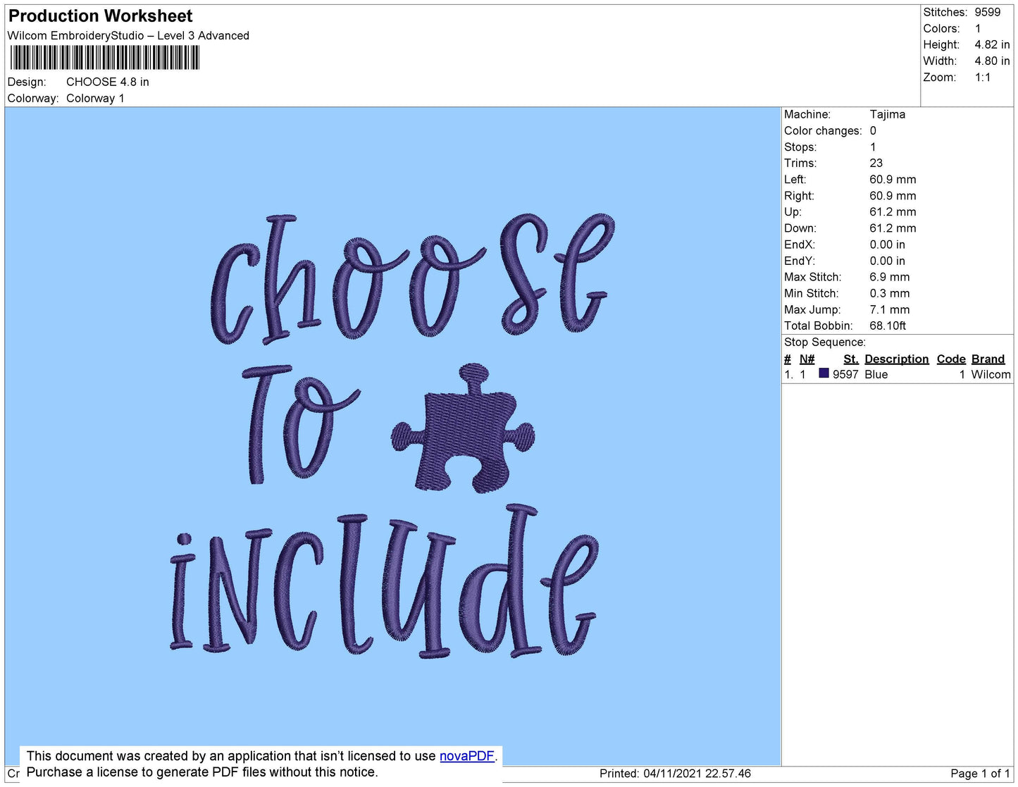 Choose Text Embroidery File 4 size