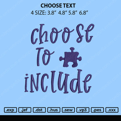 Choose Text Embroidery File 4 size
