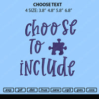 Choose Text Embroidery File 4 size