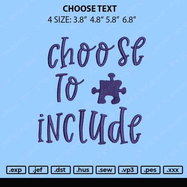 Choose Text Embroidery File 4 size