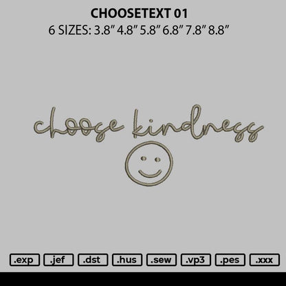 Choosetext 01 Embroidery File 6 sizes