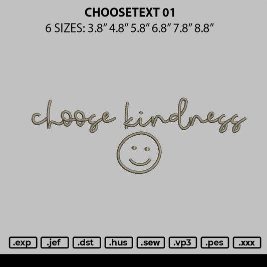 Choosetext 01 Embroidery File 6 sizes