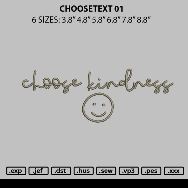Choosetext 01 Embroidery File 6 sizes