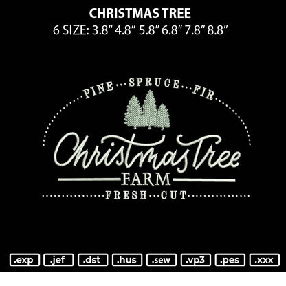 Christmas Tree Embroidery File 6 sizes