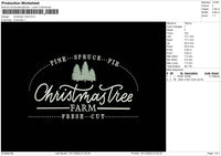 Christmas Tree Embroidery File 6 sizes