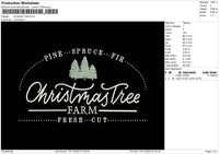 Christmas Tree Embroidery File 6 sizes